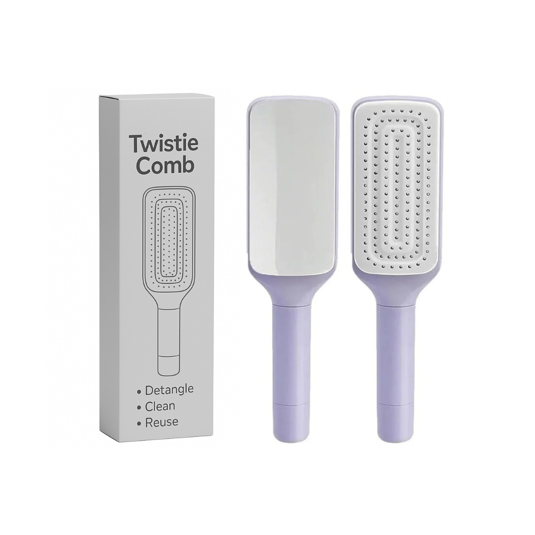 💜 SilkyBrush™ – Self-Cleaning Detangling Hair Brush