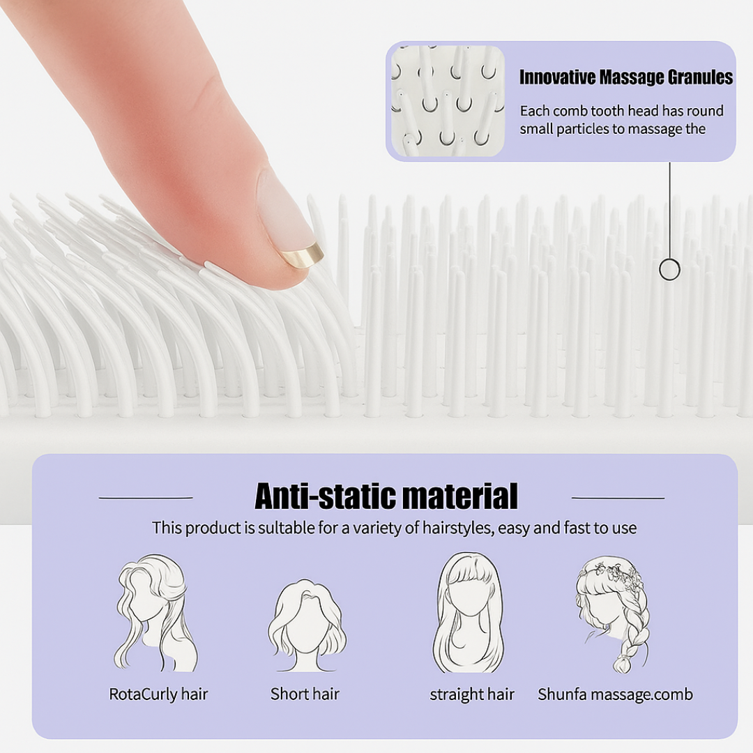 💜 SilkyBrush™ – Self-Cleaning Detangling Hair Brush